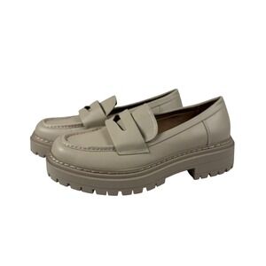 Soda Womens 9 Eureka Penny Loafer Beige Lug Sole Chunky Platform Preppy Retro